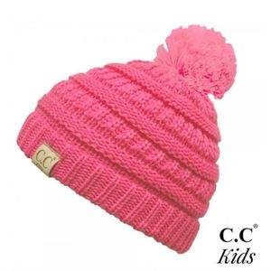 CC Beanie Kids Pom Candy Pink